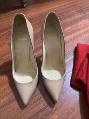 Christian Louboutin So Kate 120m Nude Patent Pointed-Toe Pumps